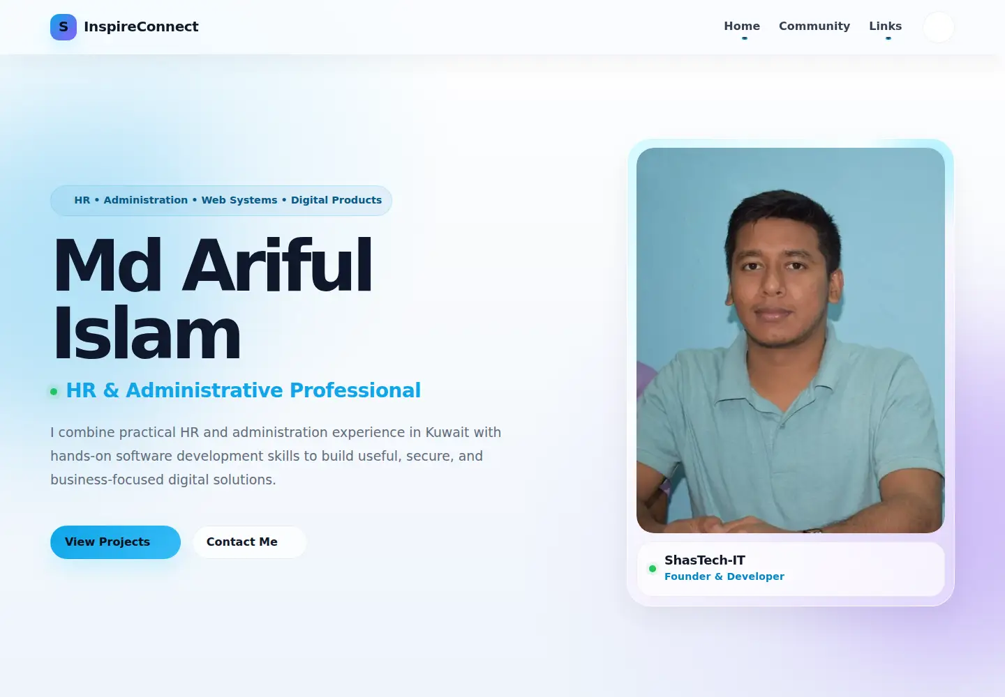 Screenshot of arifulsh.com