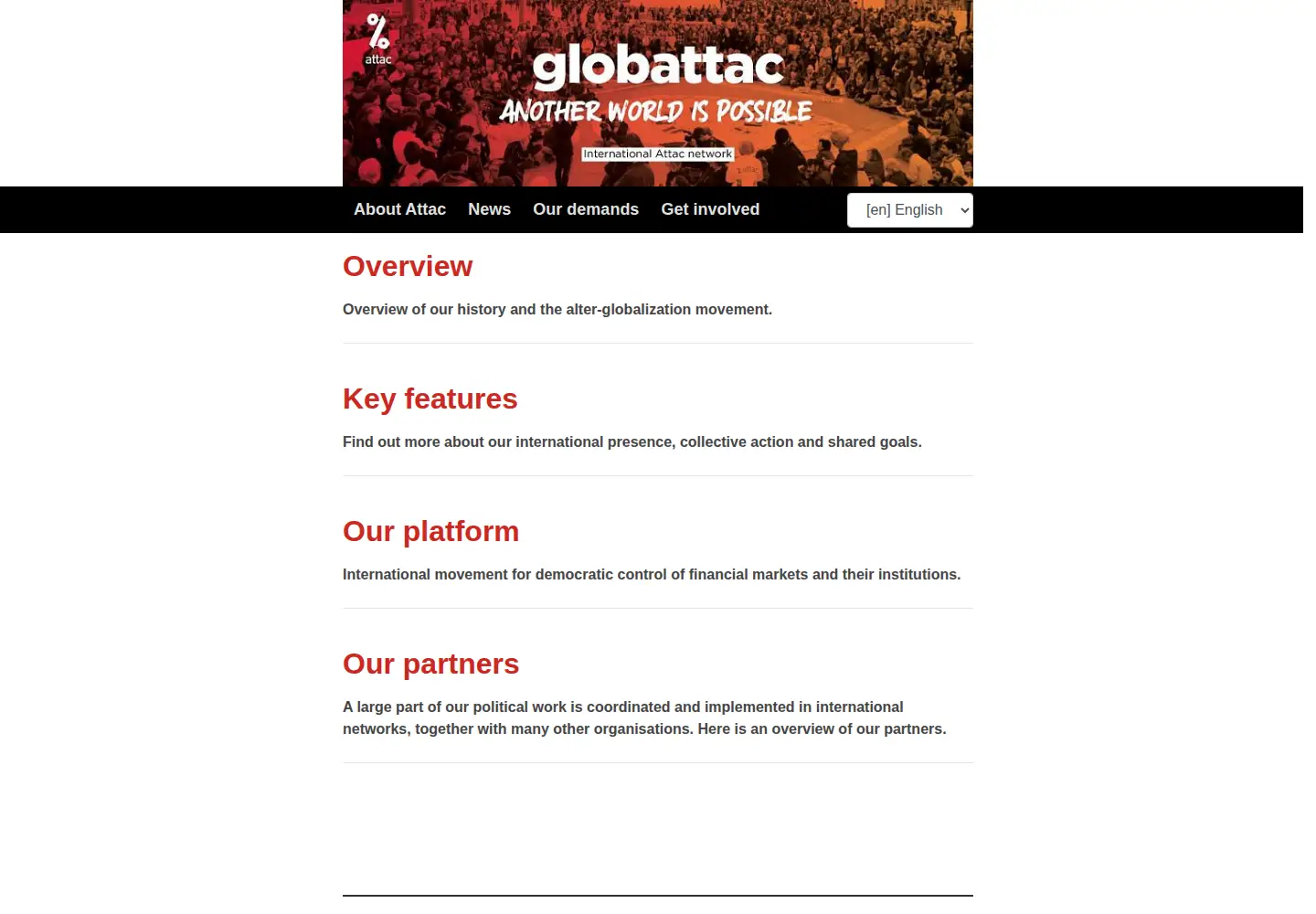 Screenshot of attac.org