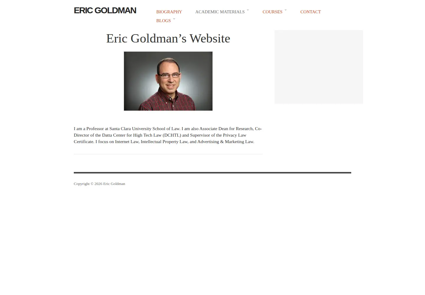 Screenshot of ericgoldman.org