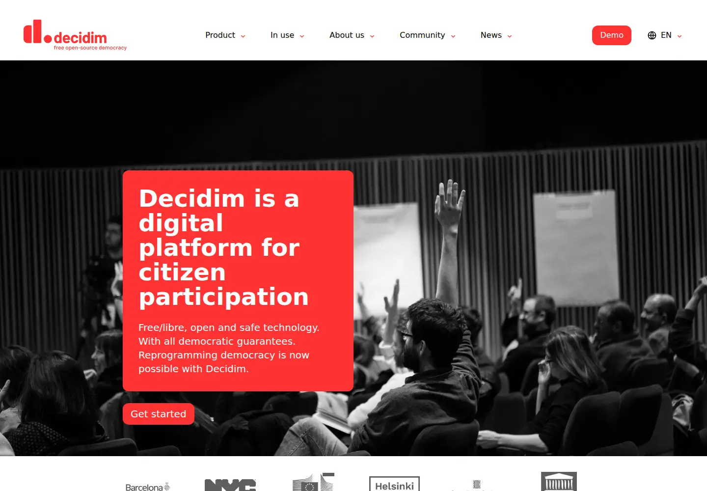 Screenshot of decidim.org