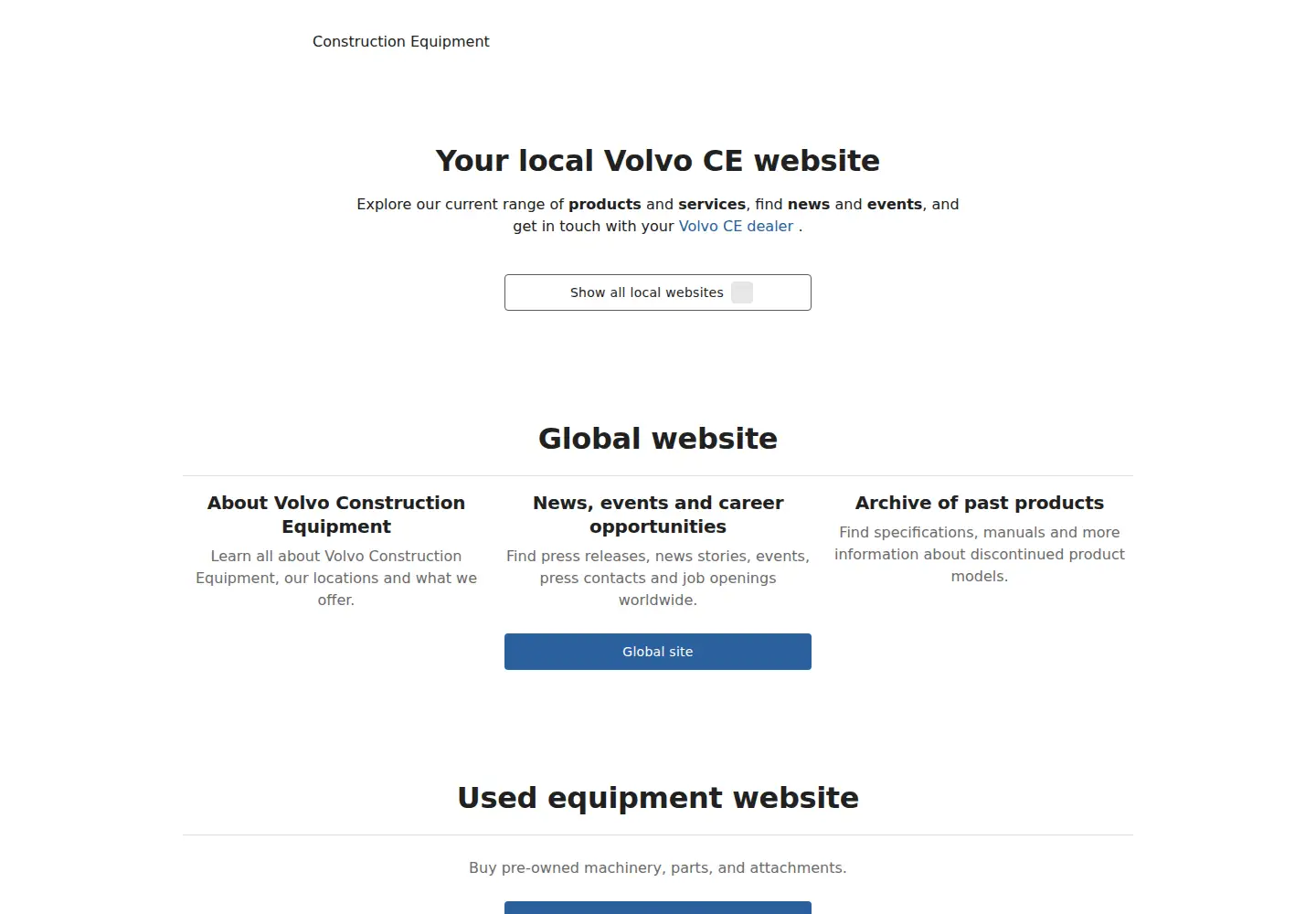Screenshot of volvoce.com