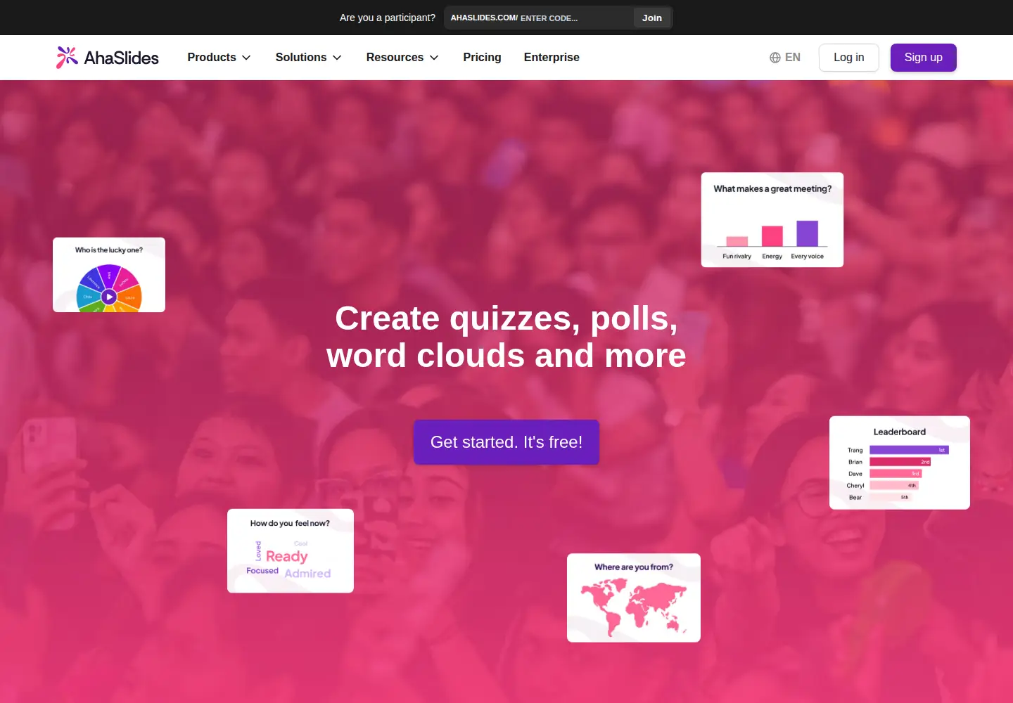 Screenshot of ahaslides.com
