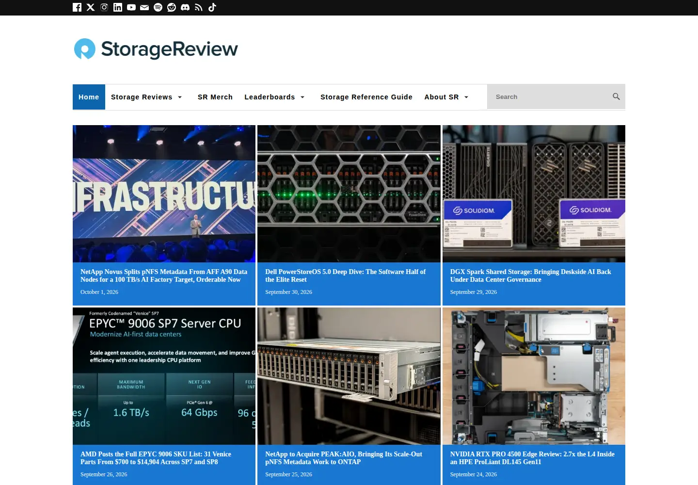 Screenshot of storagereview.com