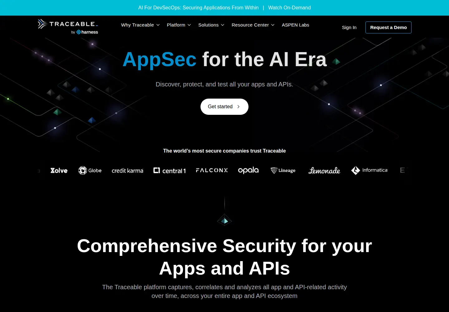 Screenshot of traceable.ai