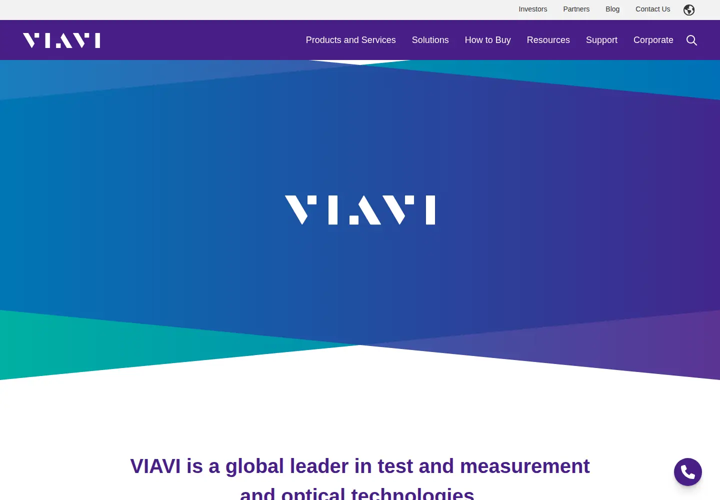 Screenshot of viavisolutions.com