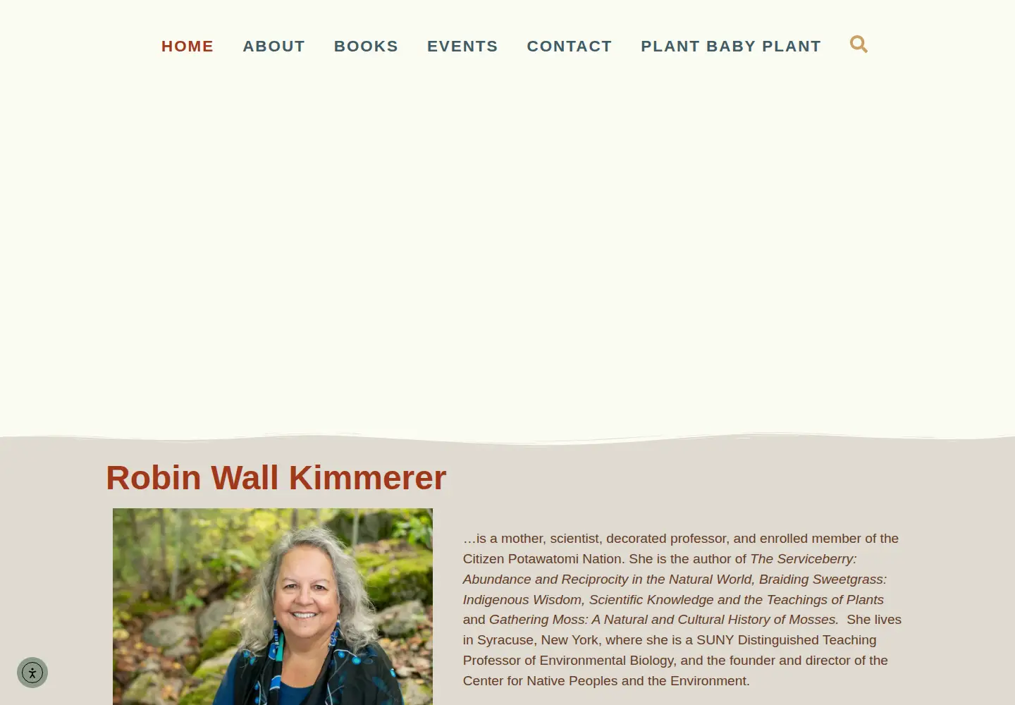 Screenshot of robinwallkimmerer.com