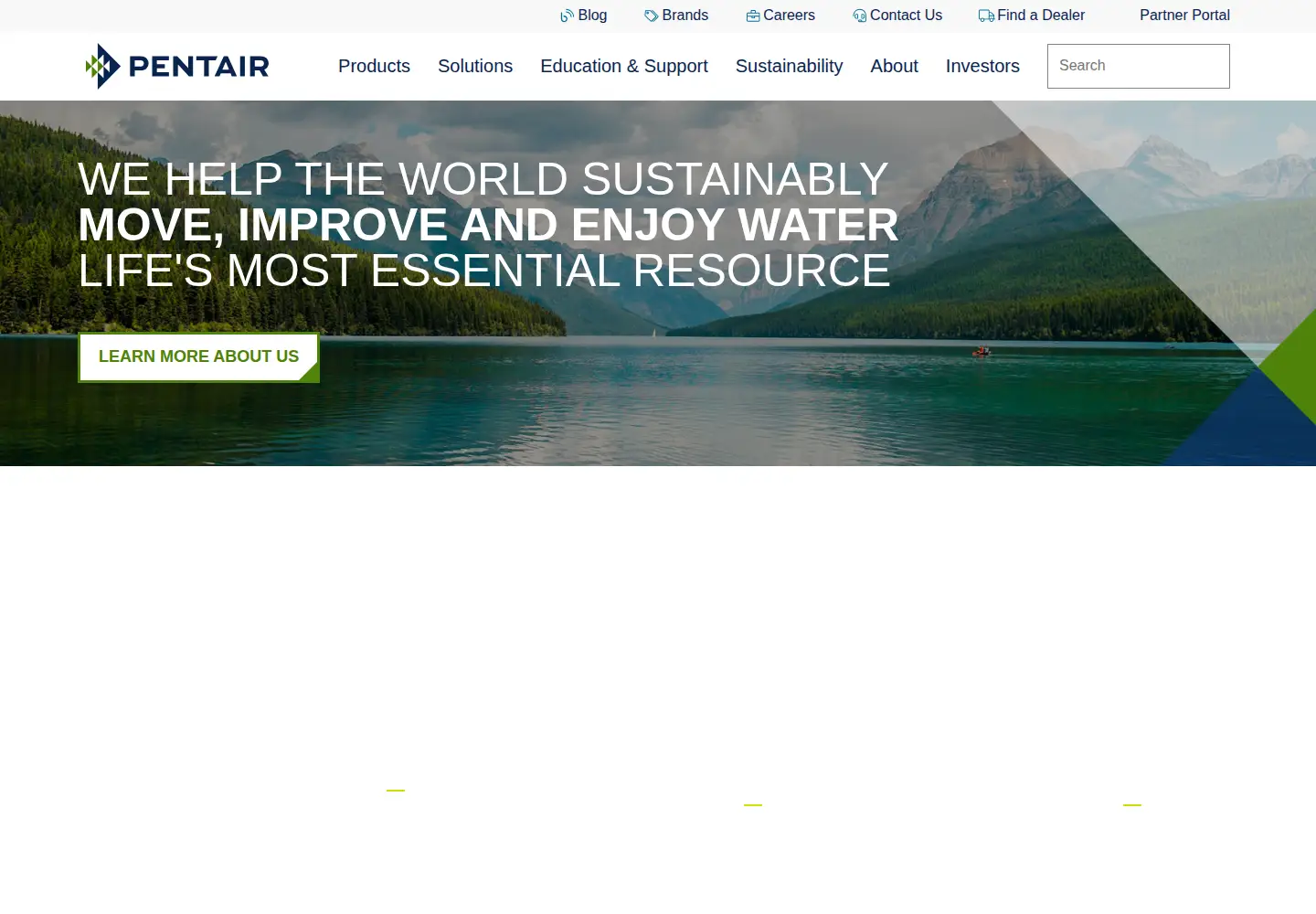 Screenshot of pentair.com