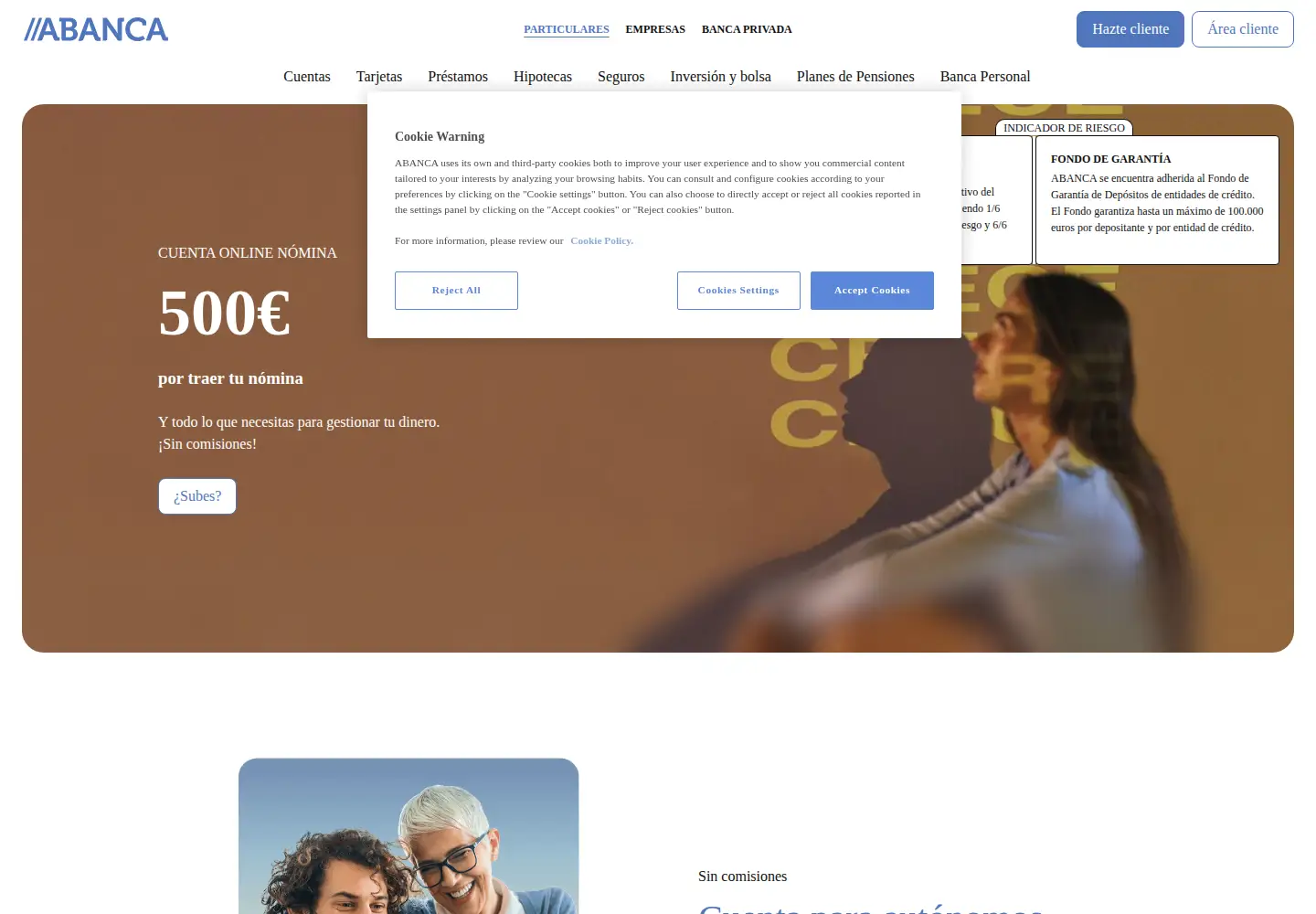 Screenshot of abanca.com