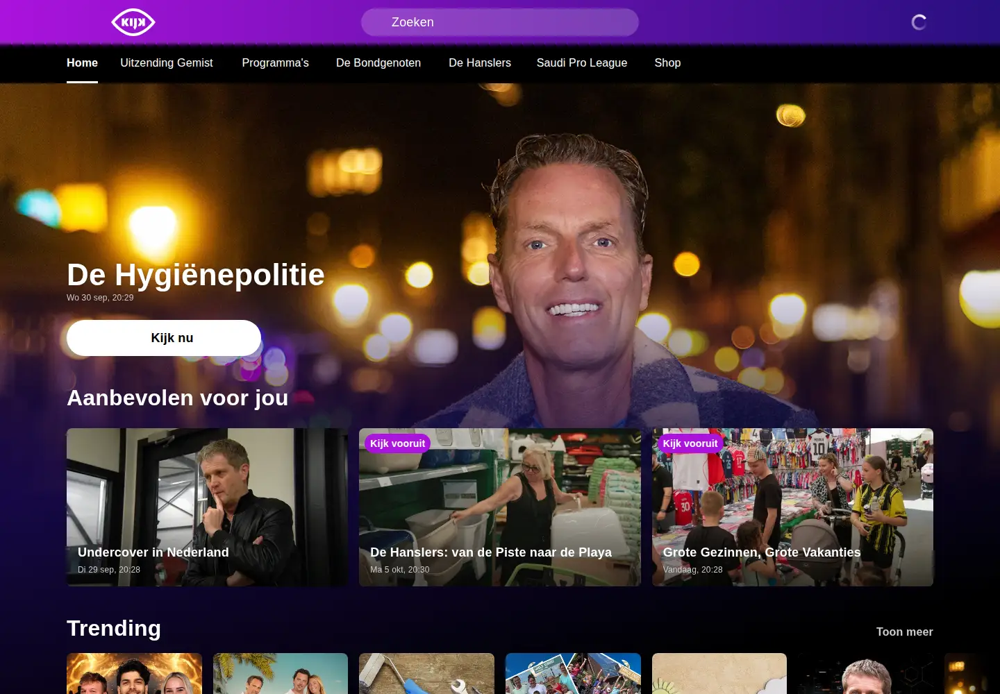 Captured homepage of kijk.nl in the current scan