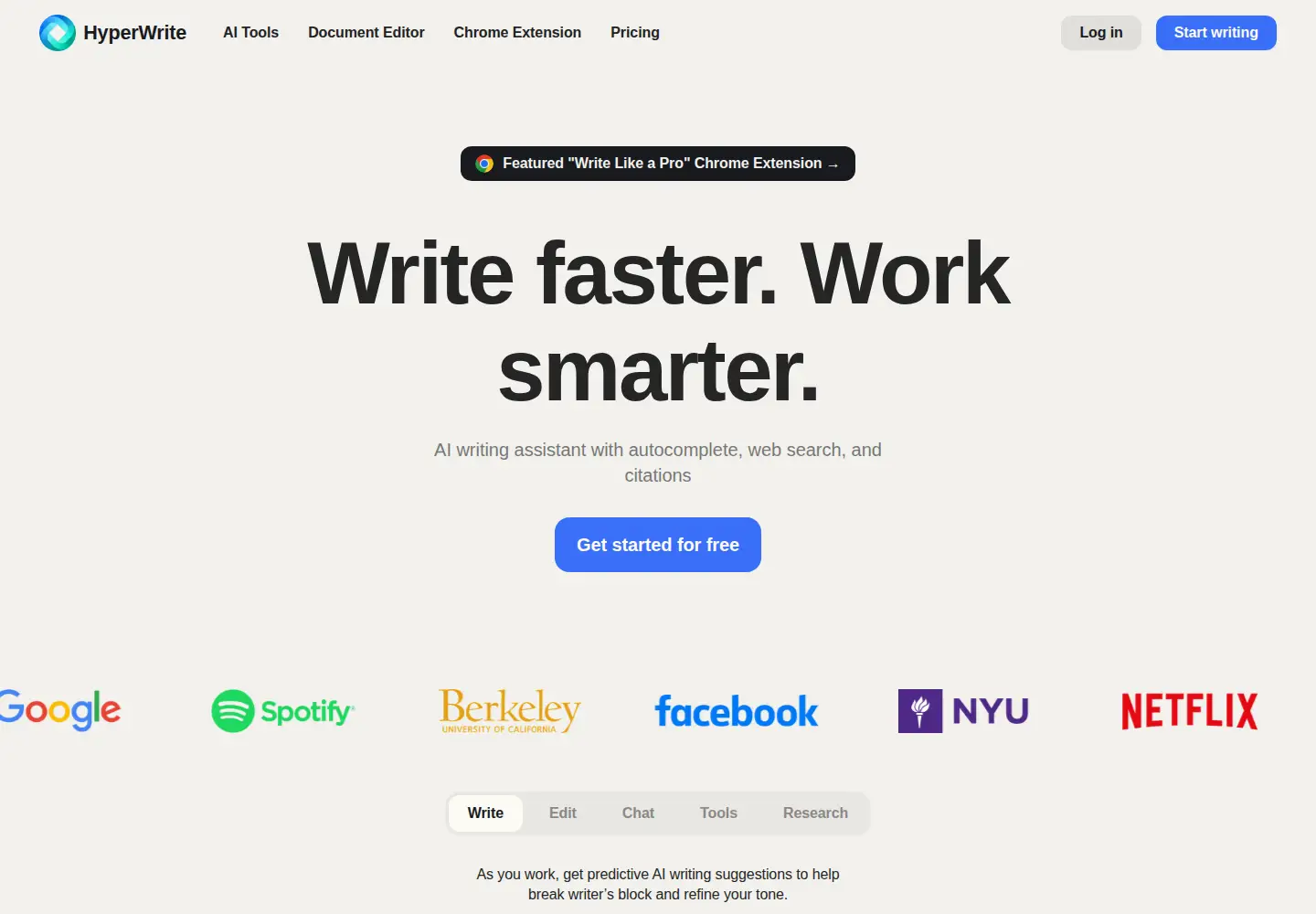 Screenshot of hyperwriteai.com