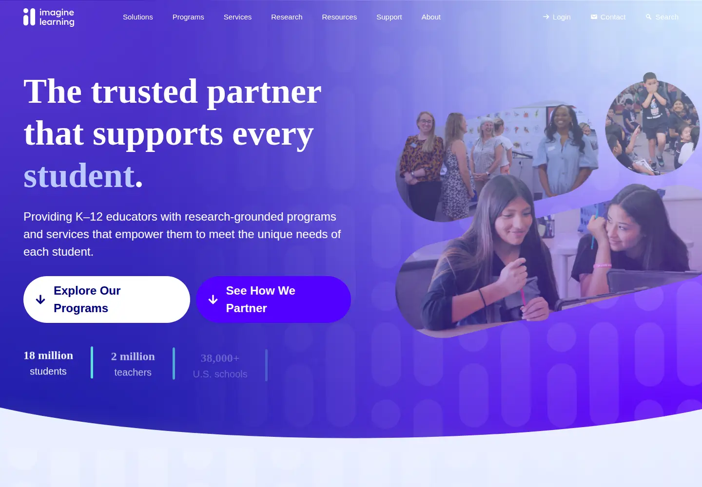 Screenshot of imaginelearning.com