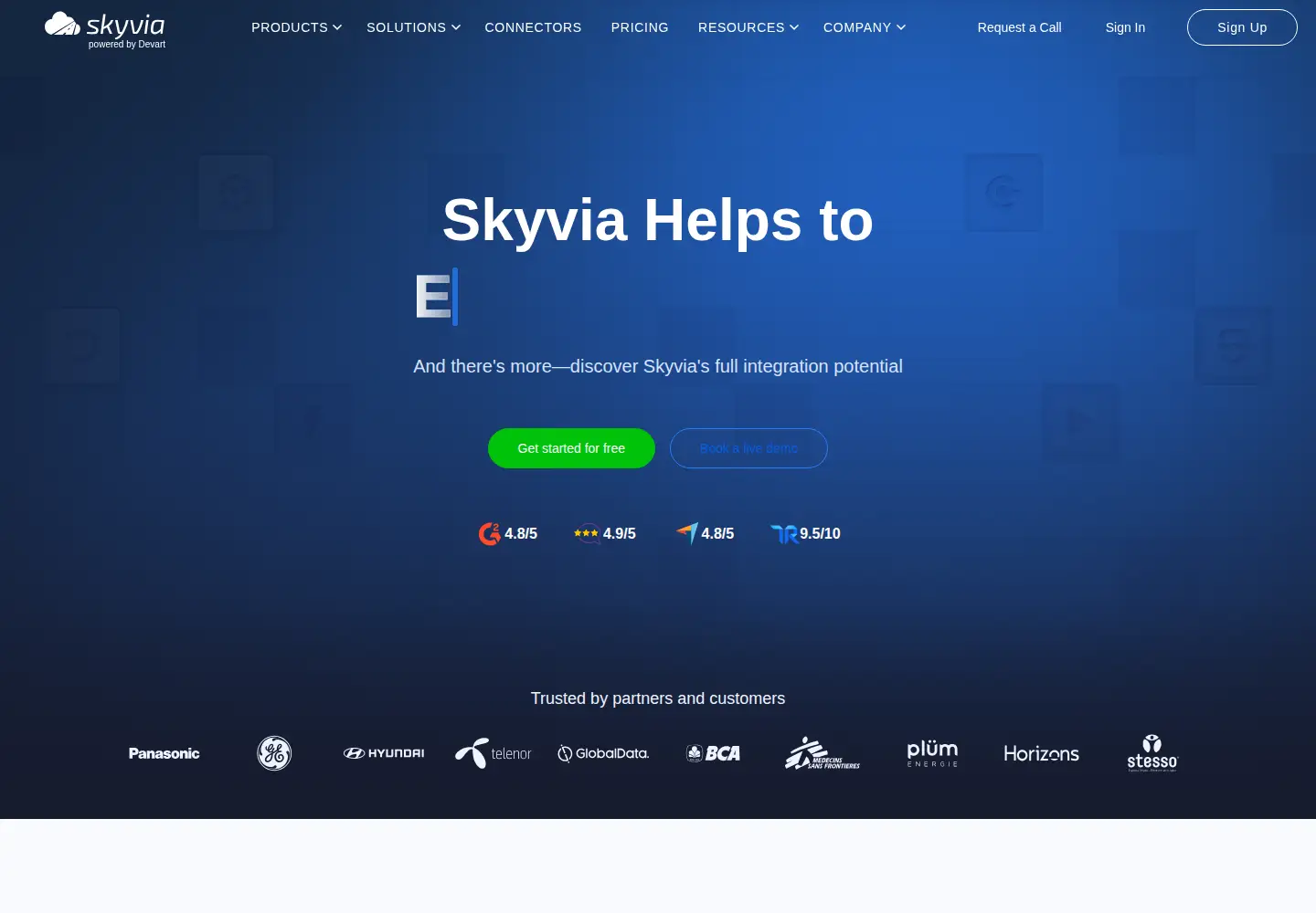 Screenshot of skyvia.com