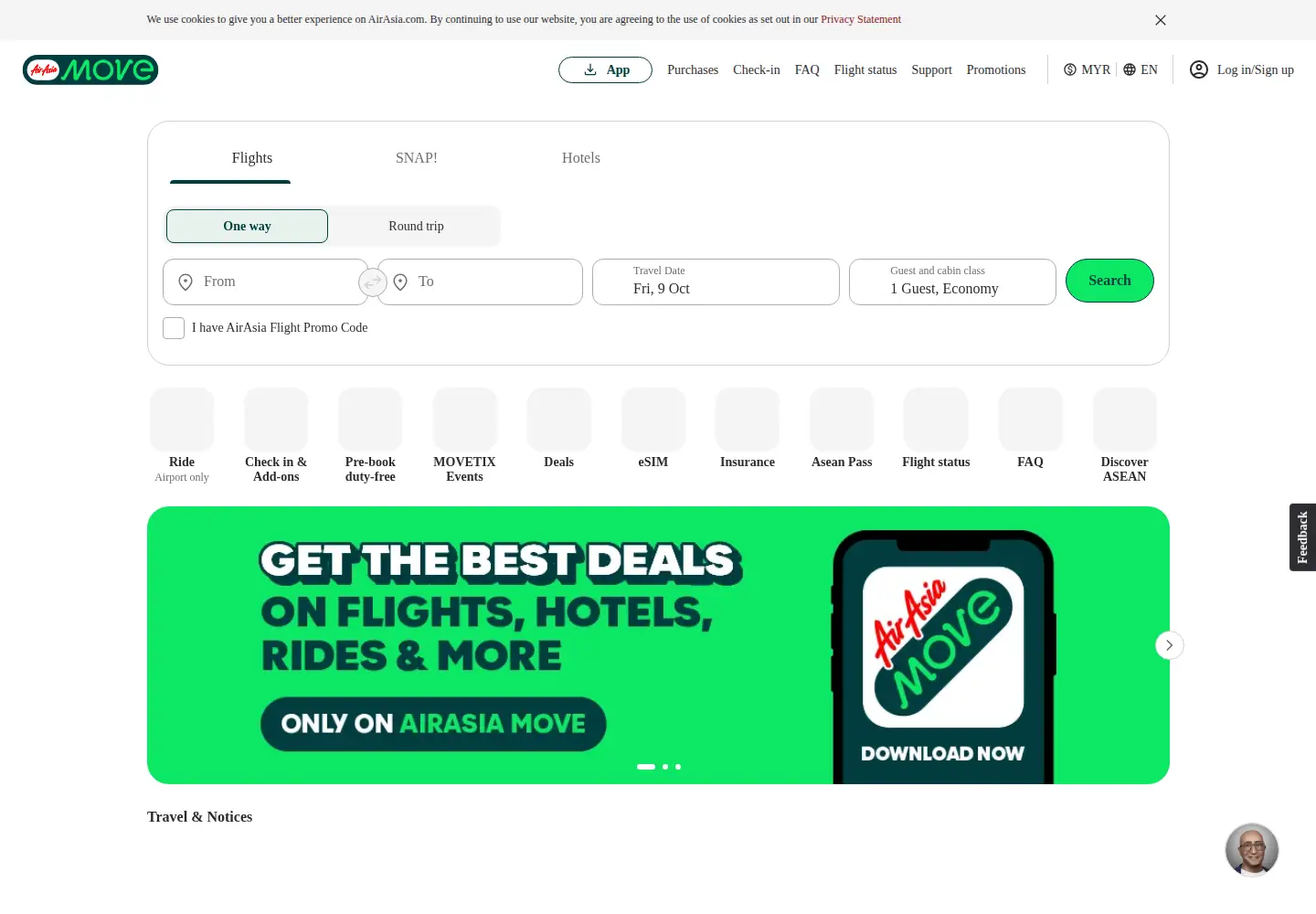 Screenshot of airasia.com