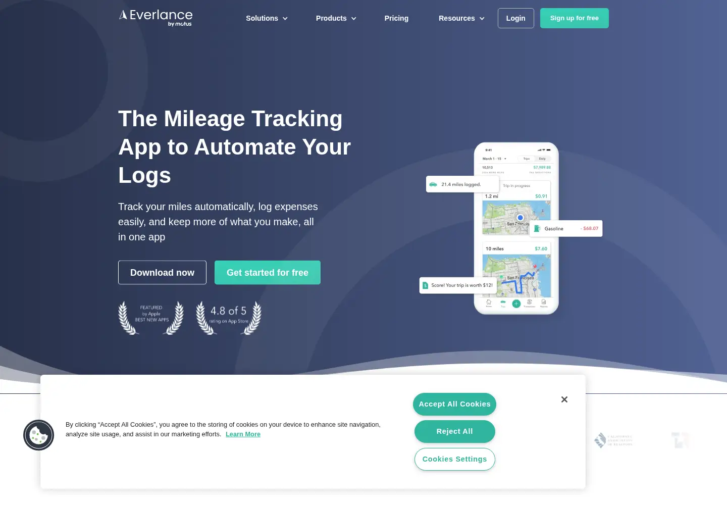 Screenshot of everlance.com