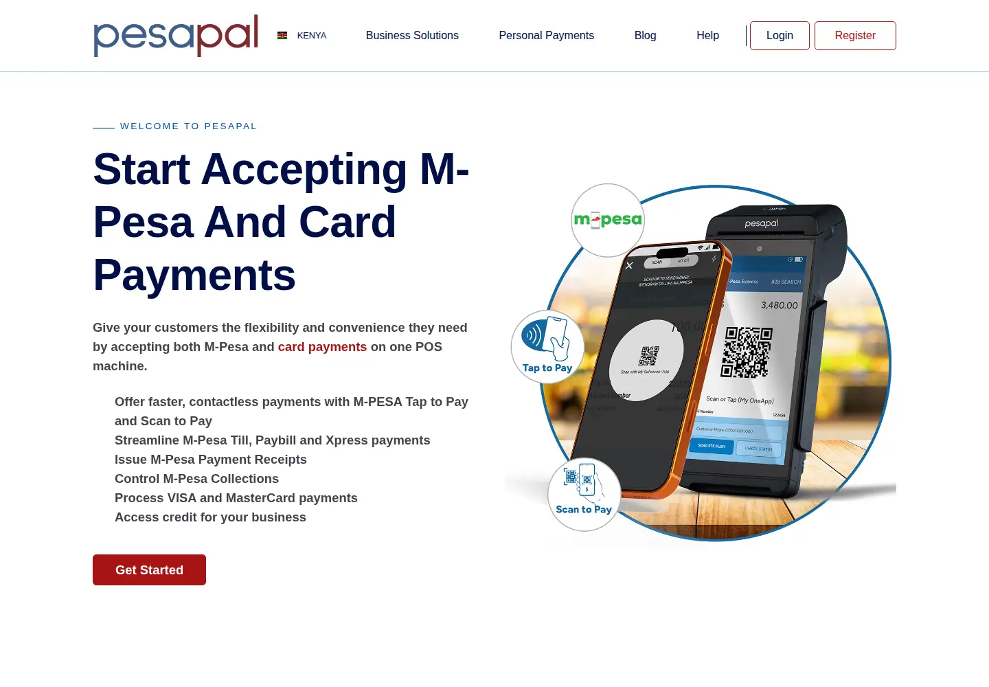 Screenshot of pesapal.com