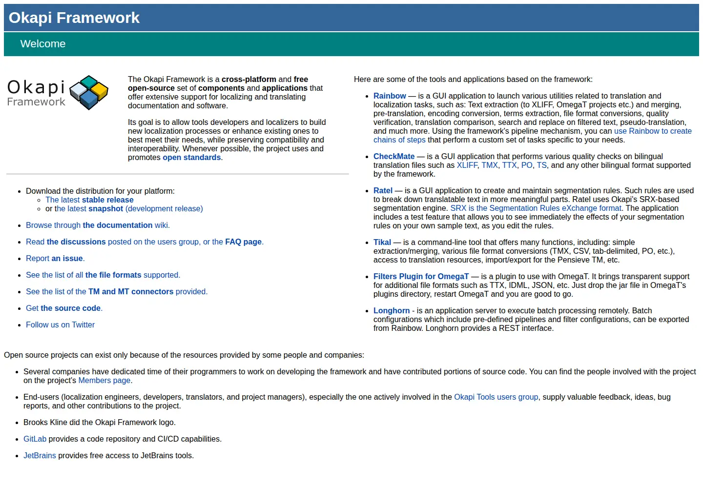 Screenshot of okapiframework.org
