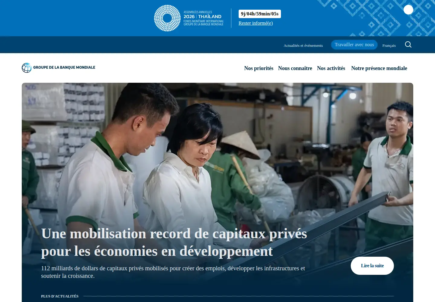 Screenshot of banquemondiale.org