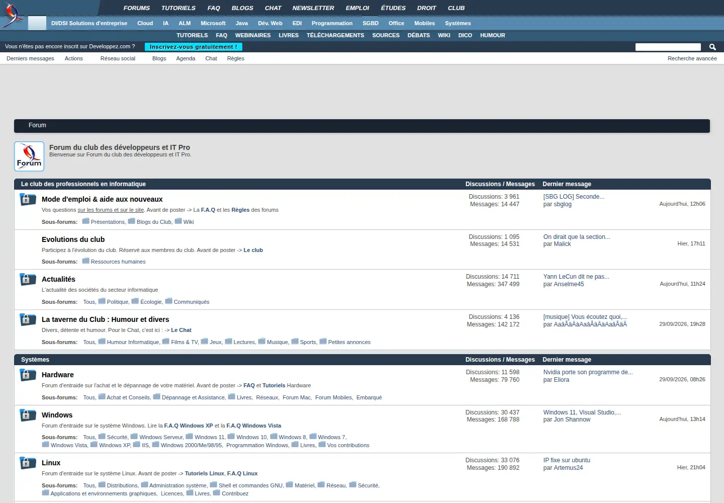 Screenshot of developpez.net