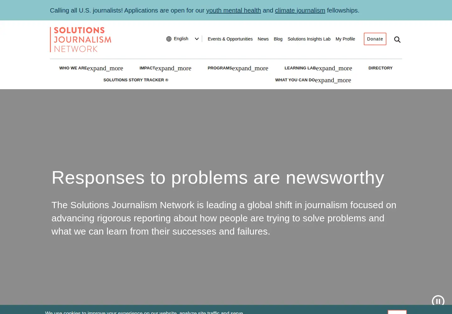 Screenshot of solutionsjournalism.org