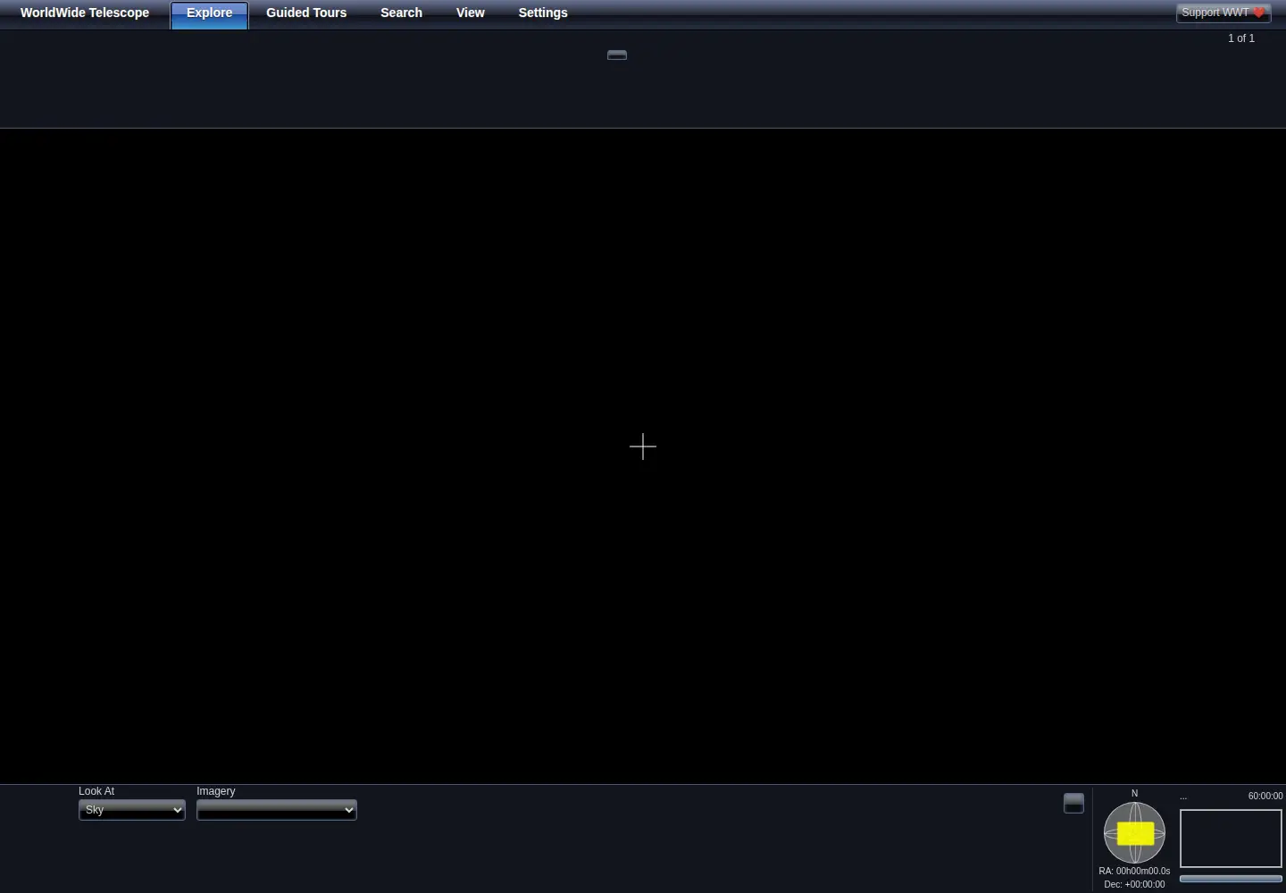 Captured homepage of worldwidetelescope.org in the current scan