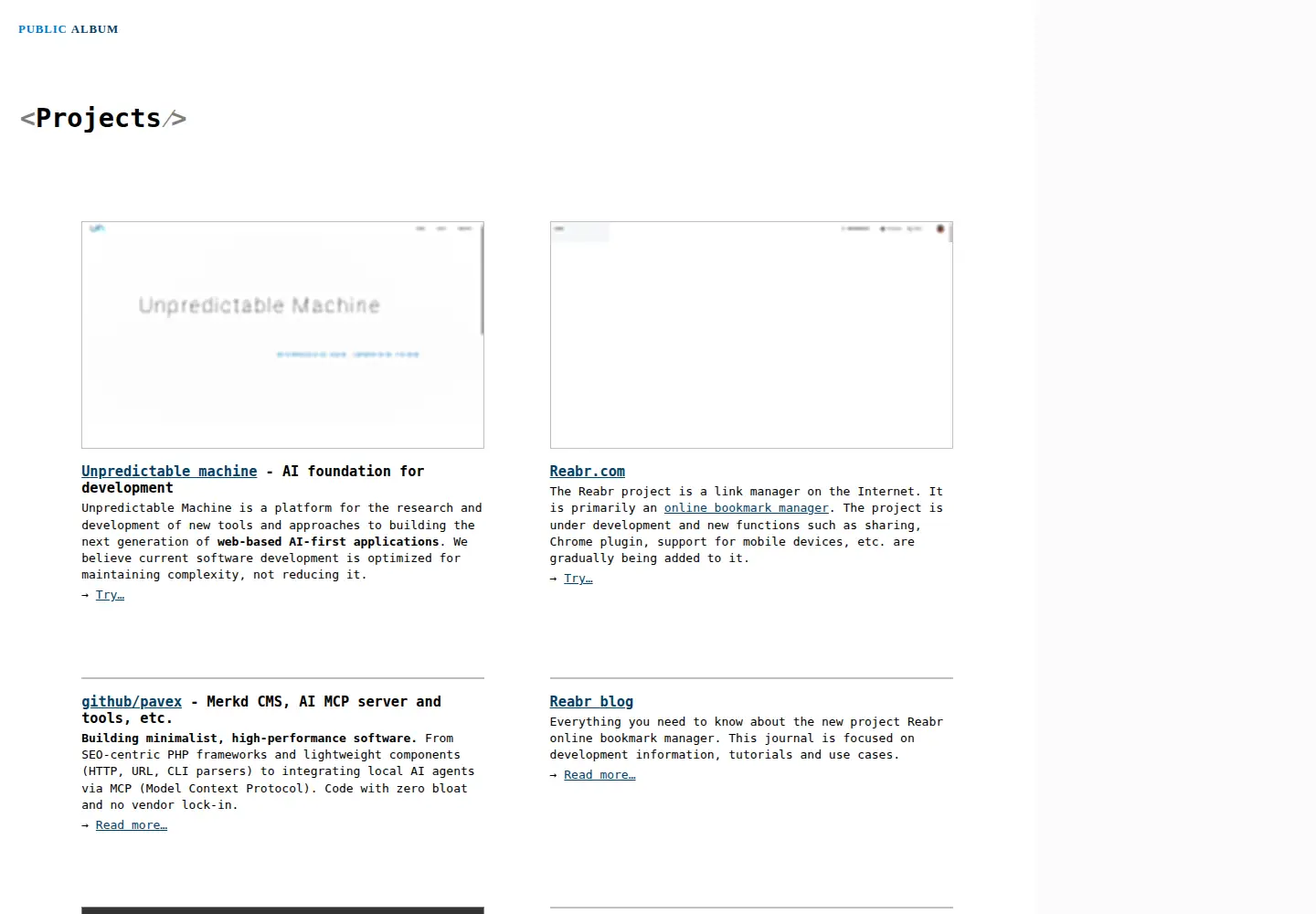 Screenshot of publicalbum.org