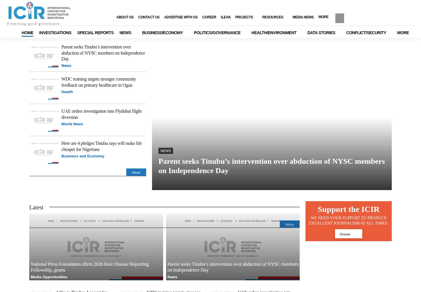 Screenshot of icirnigeria.org