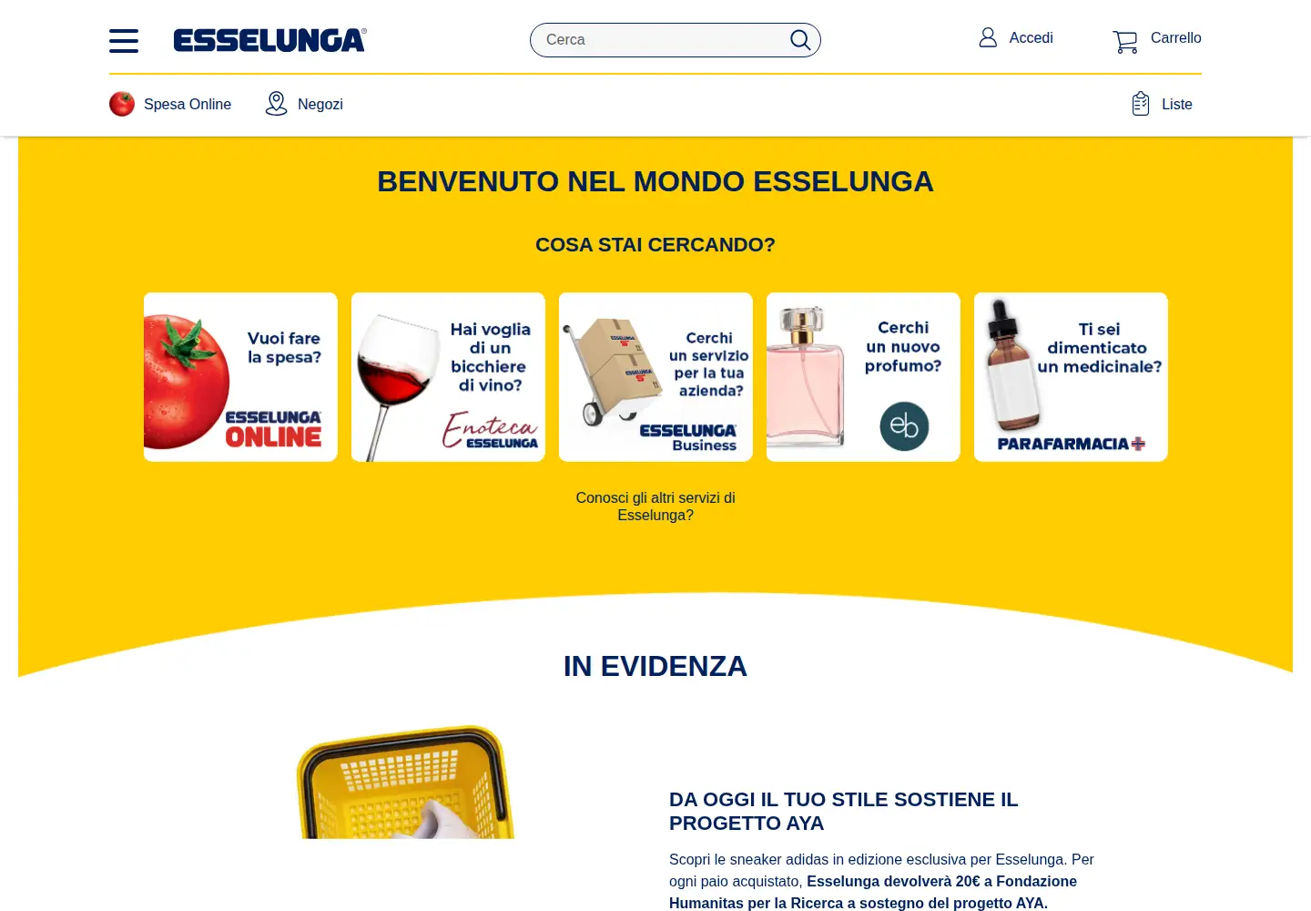 Screenshot of esselunga.it