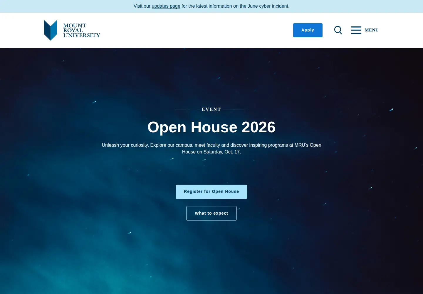 Screenshot of mtroyal.ca