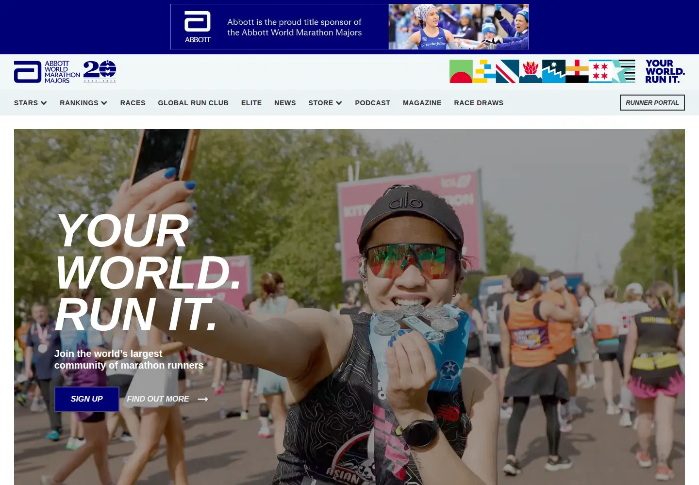 Screenshot of worldmarathonmajors.com
