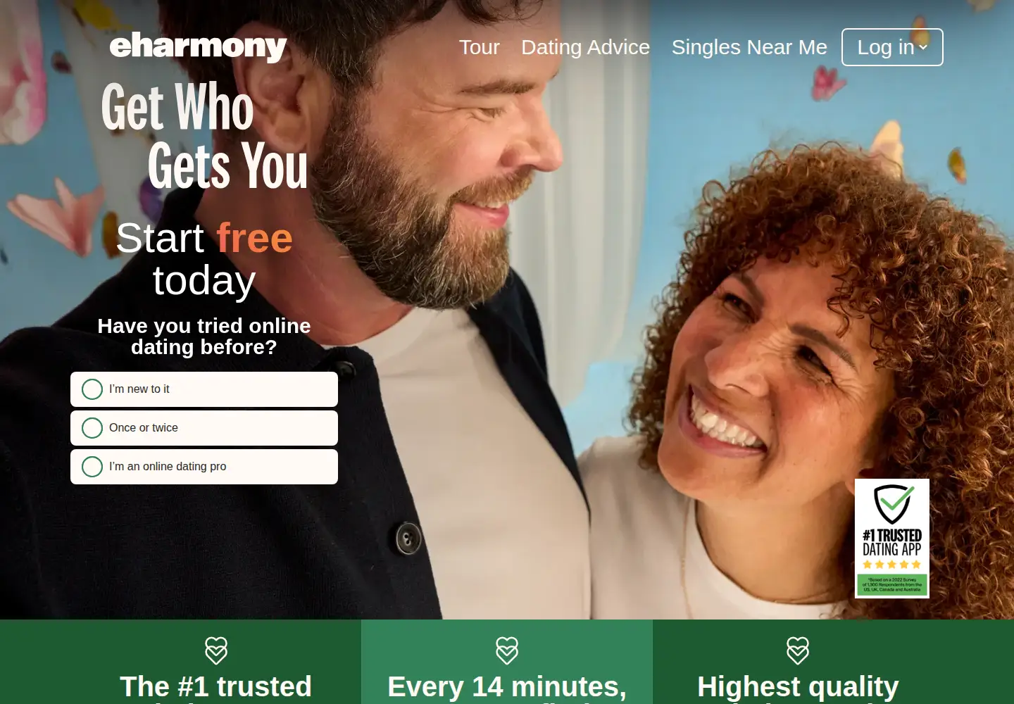 Screenshot of eharmony.com