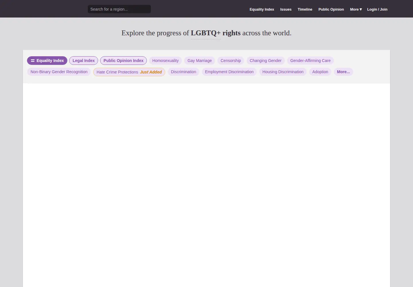 Screenshot of equaldex.com