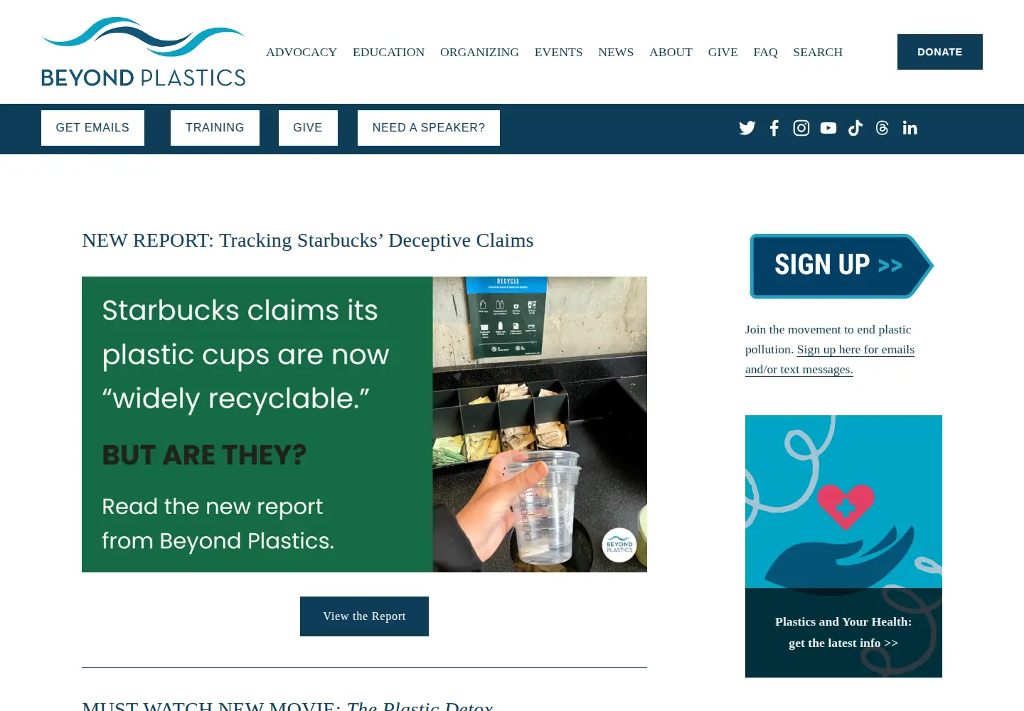Screenshot of beyondplastics.org