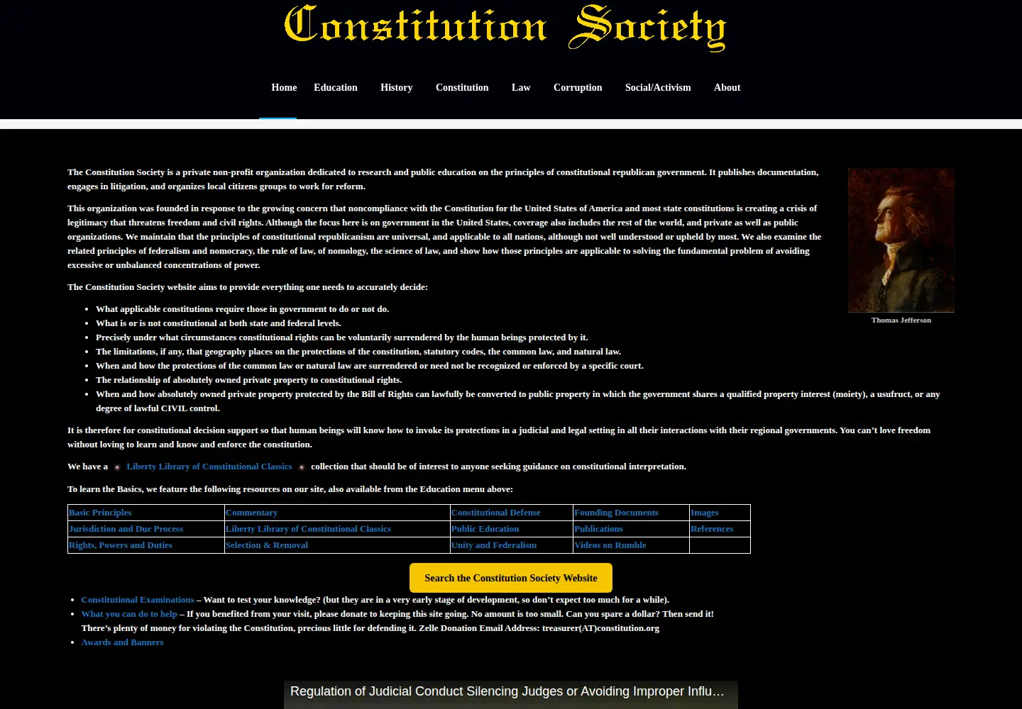 Screenshot of constitution.org