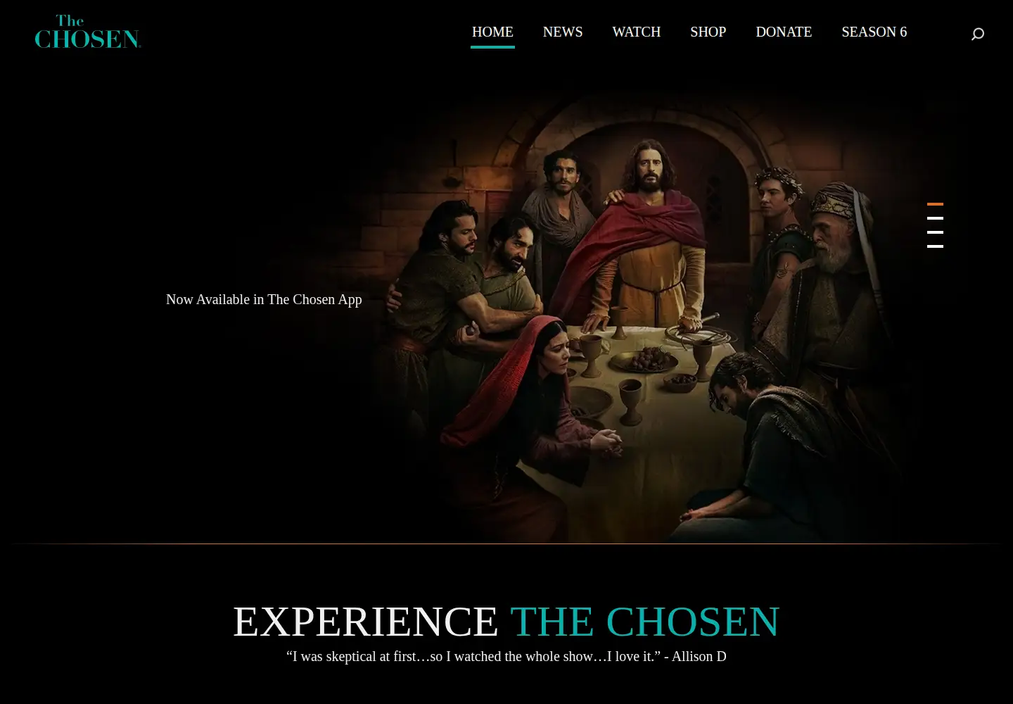 Screenshot of thechosen.tv