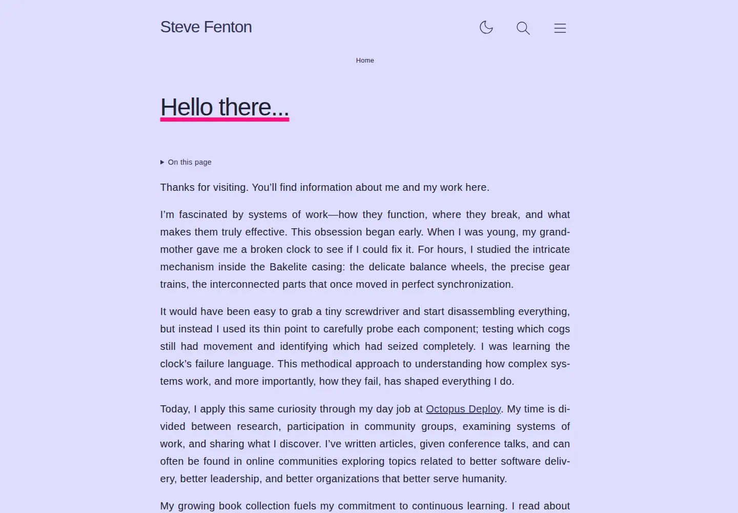 Screenshot of stevefenton.co.uk