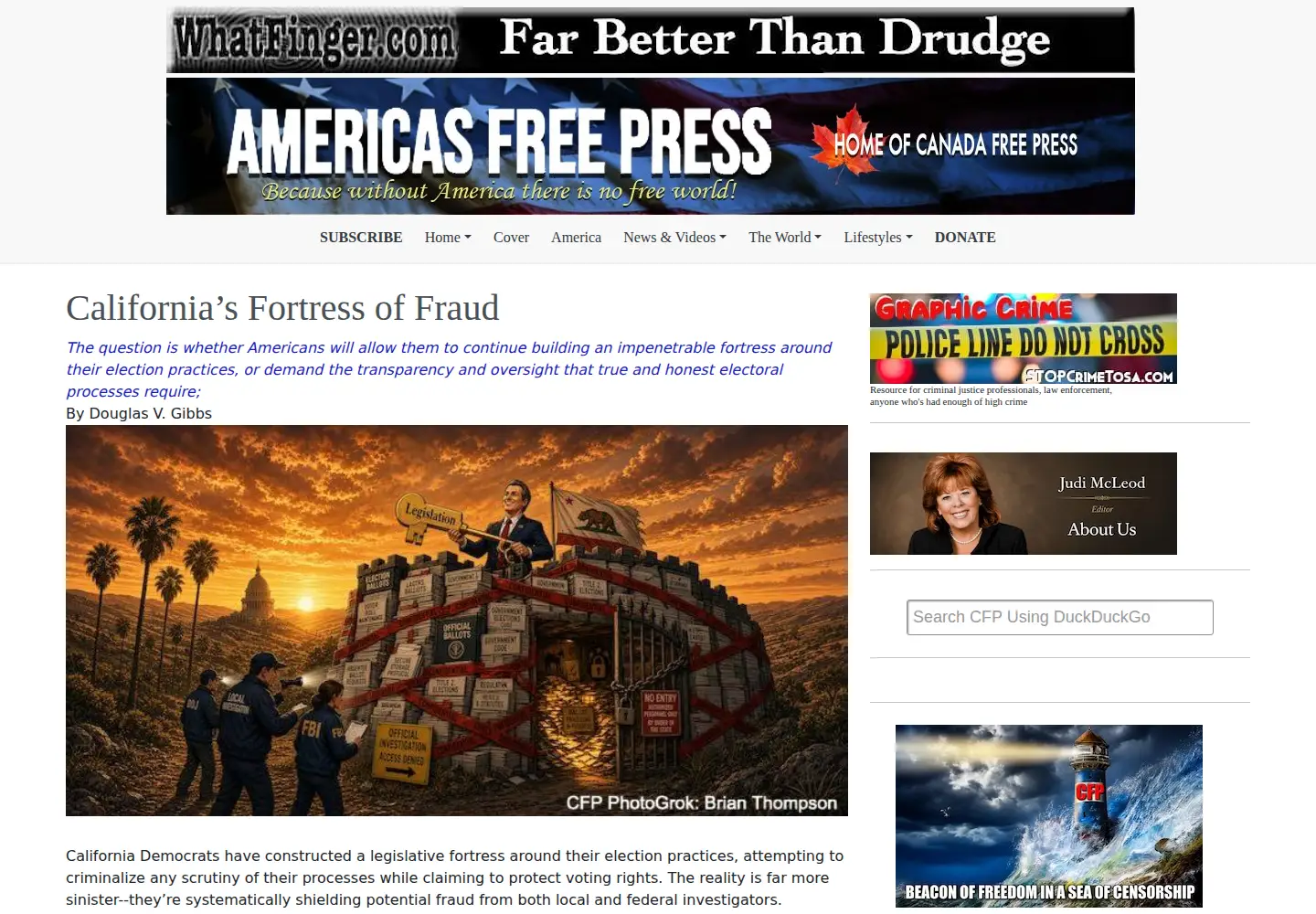 Screenshot of canadafreepress.com