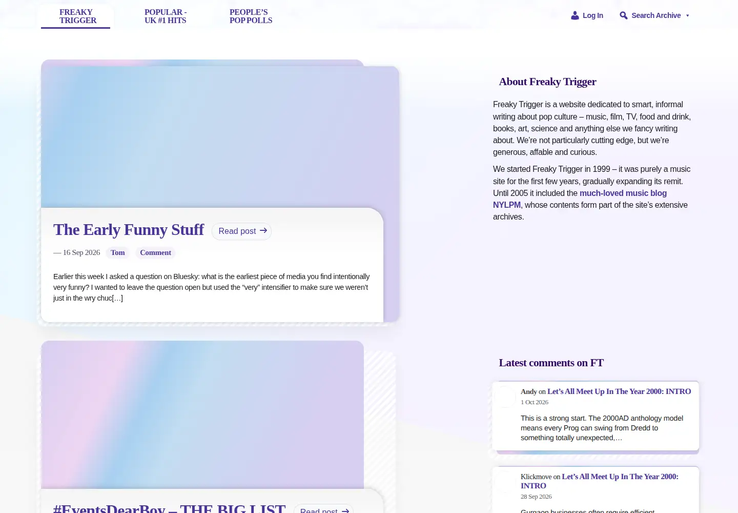 Screenshot of freakytrigger.co.uk