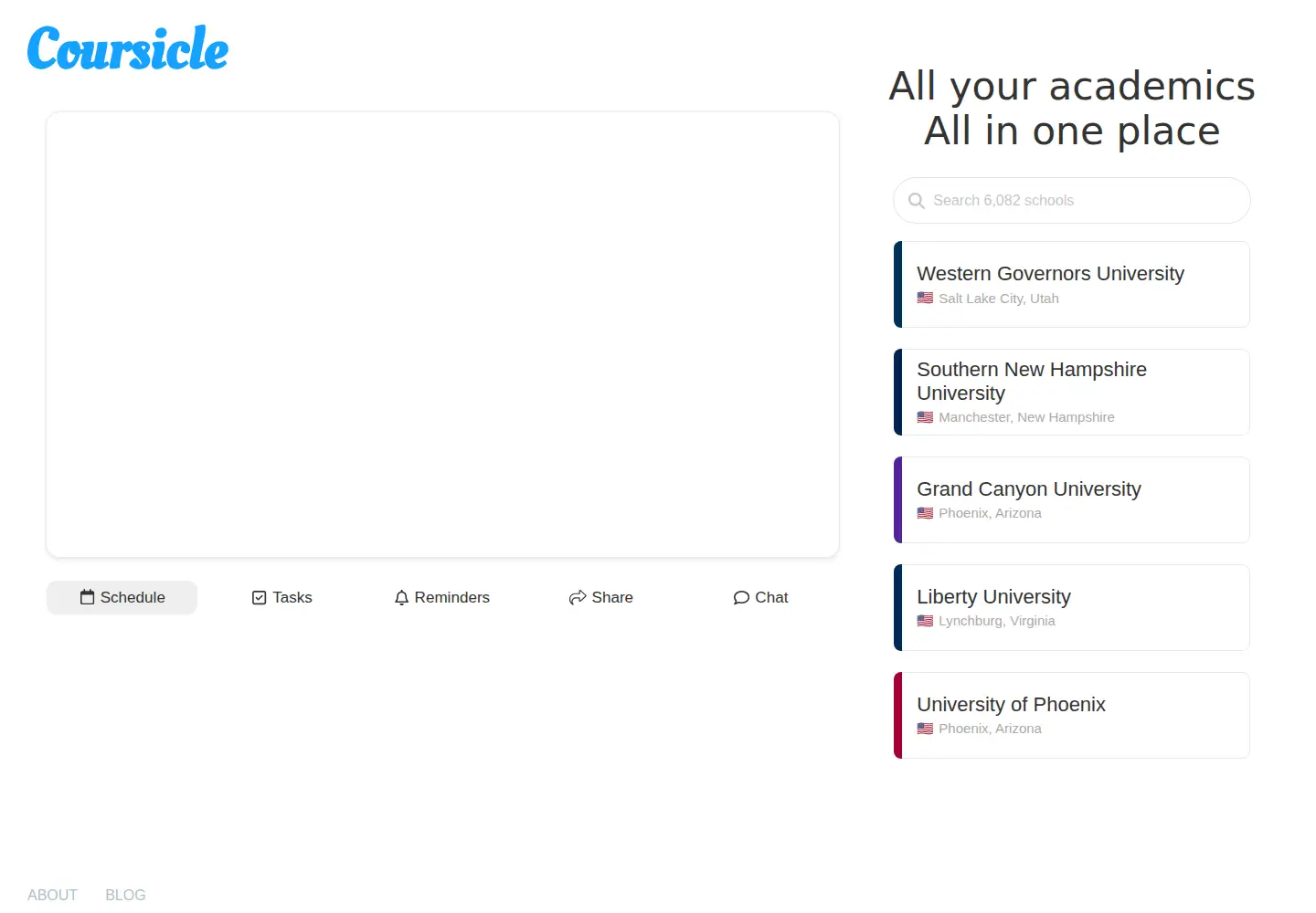 Screenshot of coursicle.com