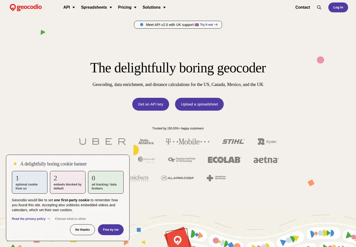 Screenshot of geocod.io