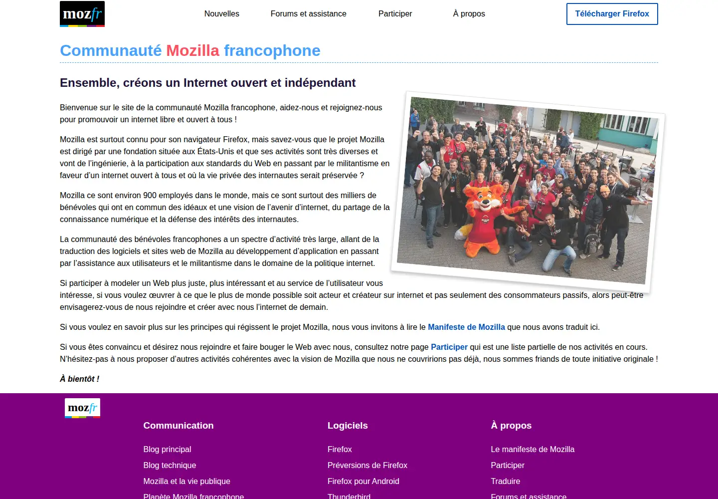 Screenshot of mozfr.org