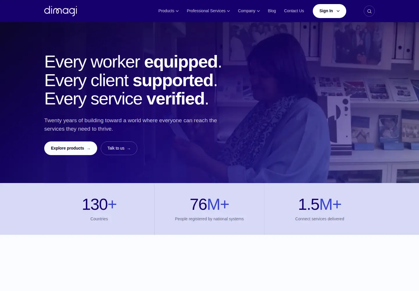Screenshot of dimagi.com