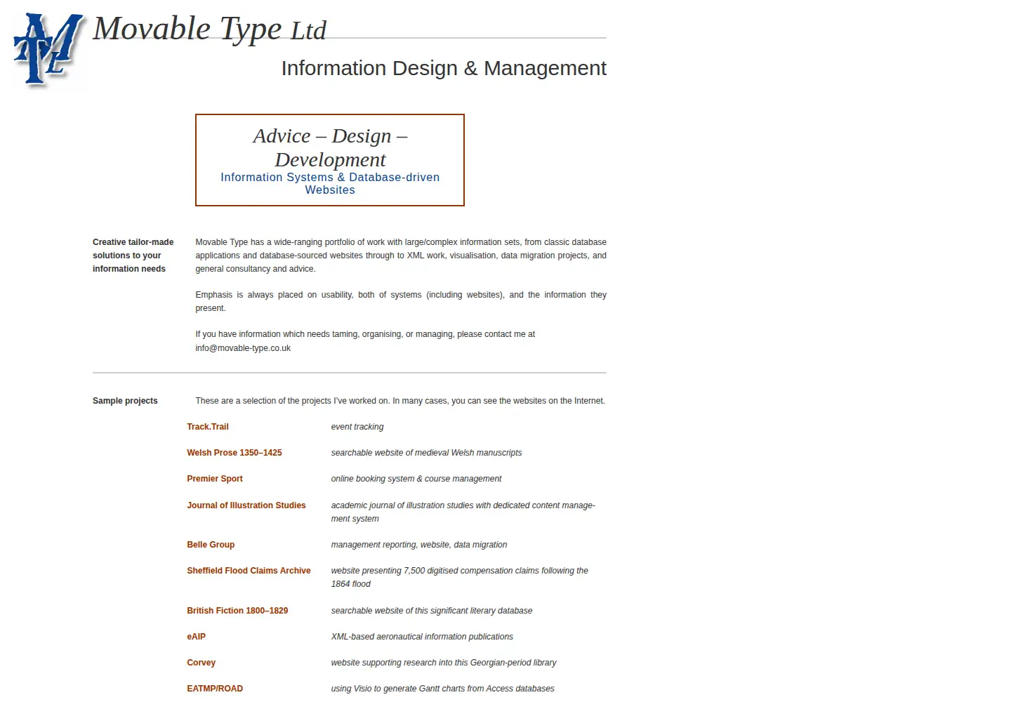 Screenshot of movable-type.co.uk