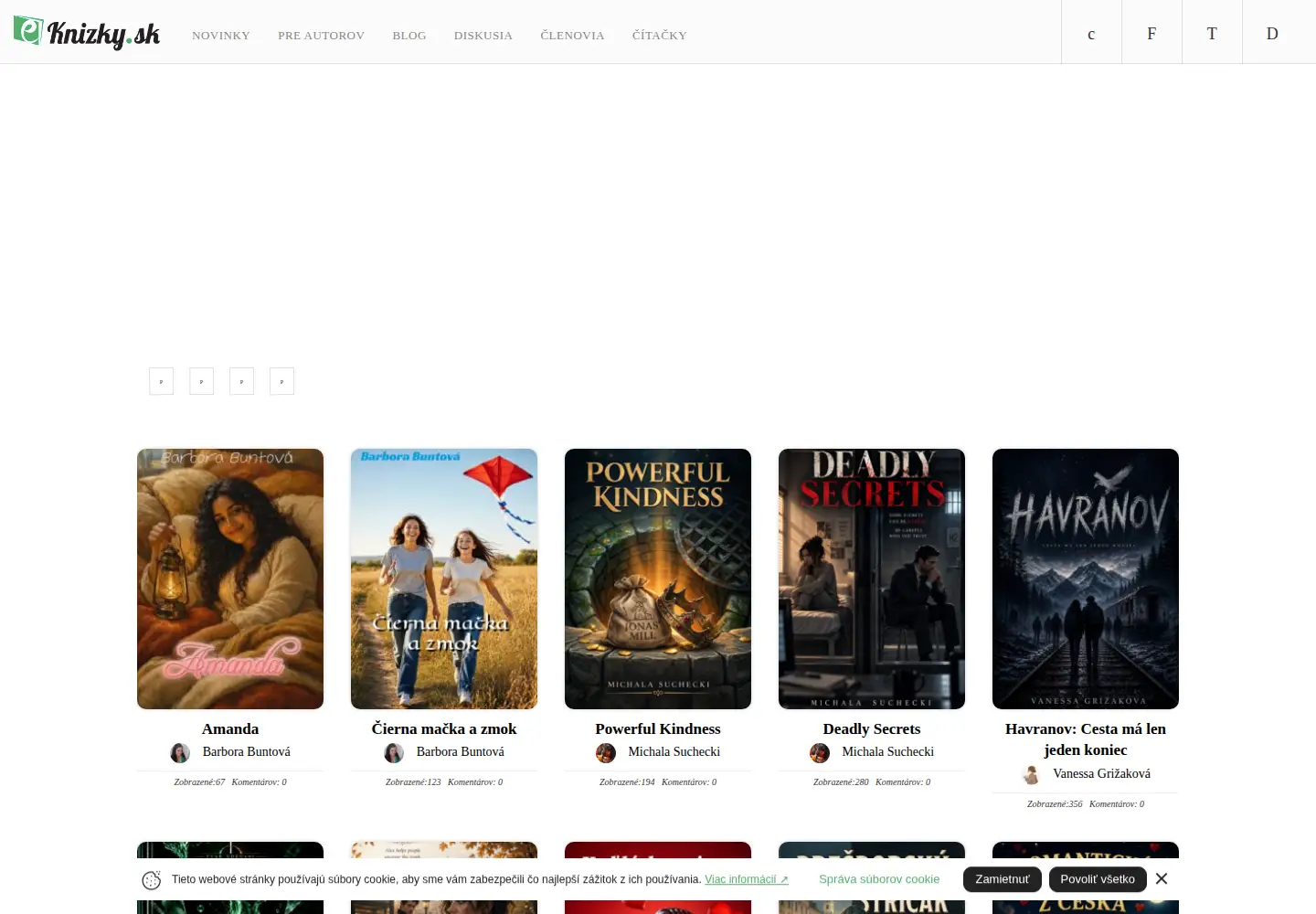 Screenshot of eknizky.sk