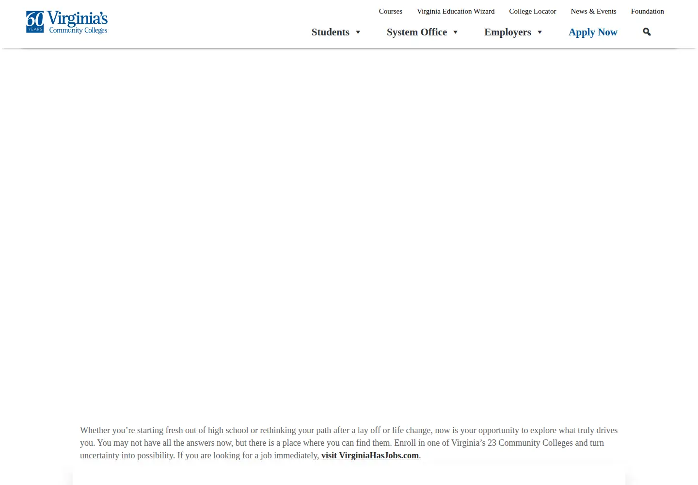 Screenshot of vccs.edu