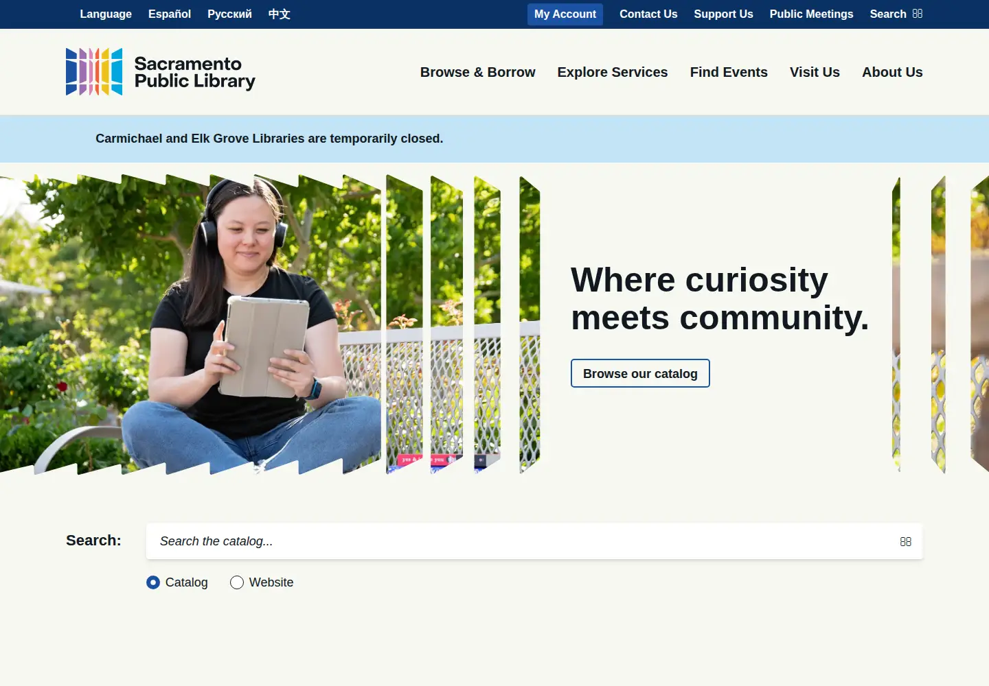 Screenshot of saclibrary.org