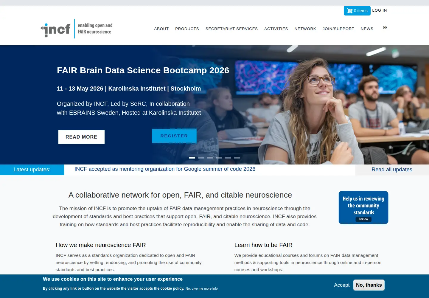 Screenshot of incf.org