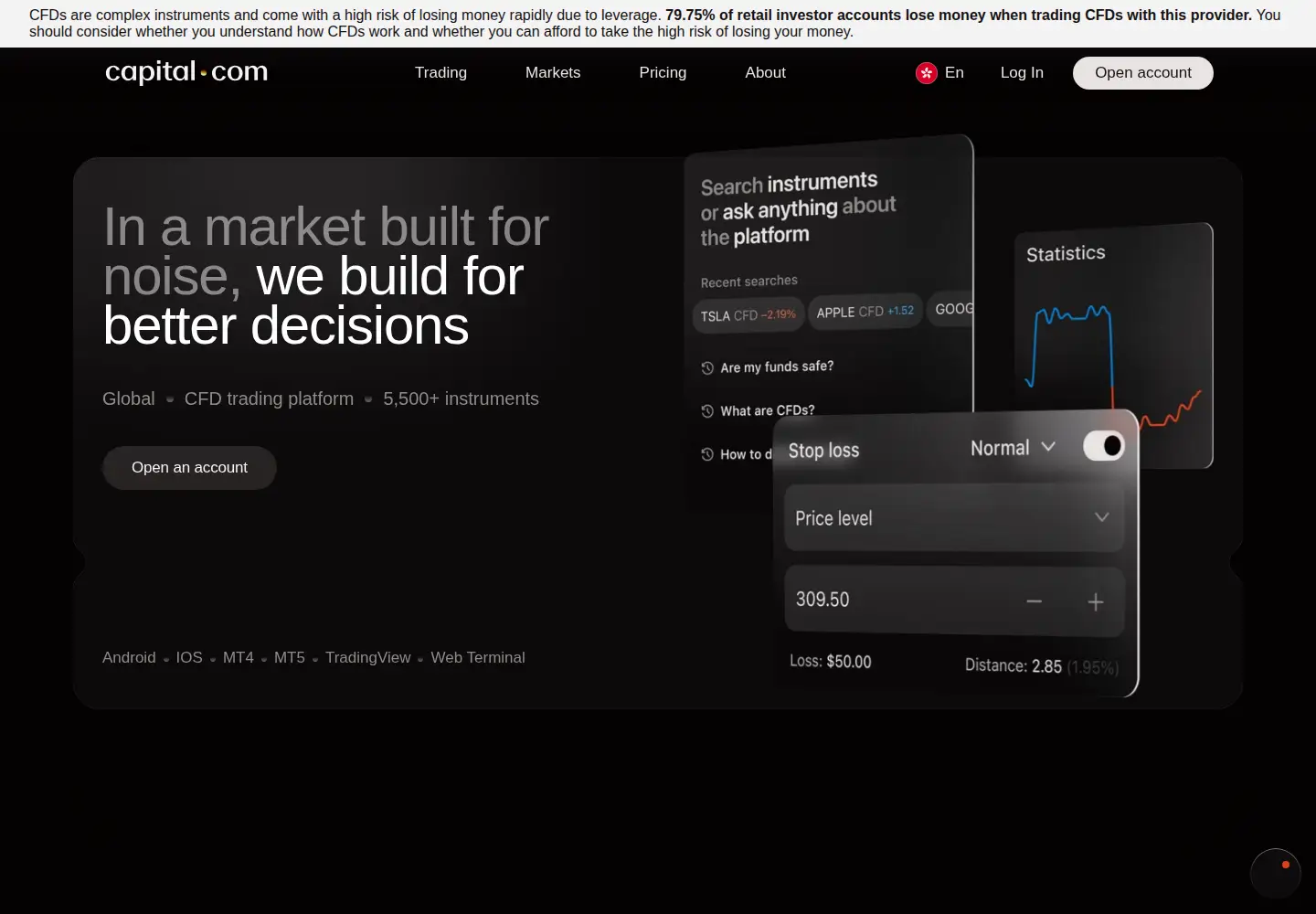 Screenshot of capital.com