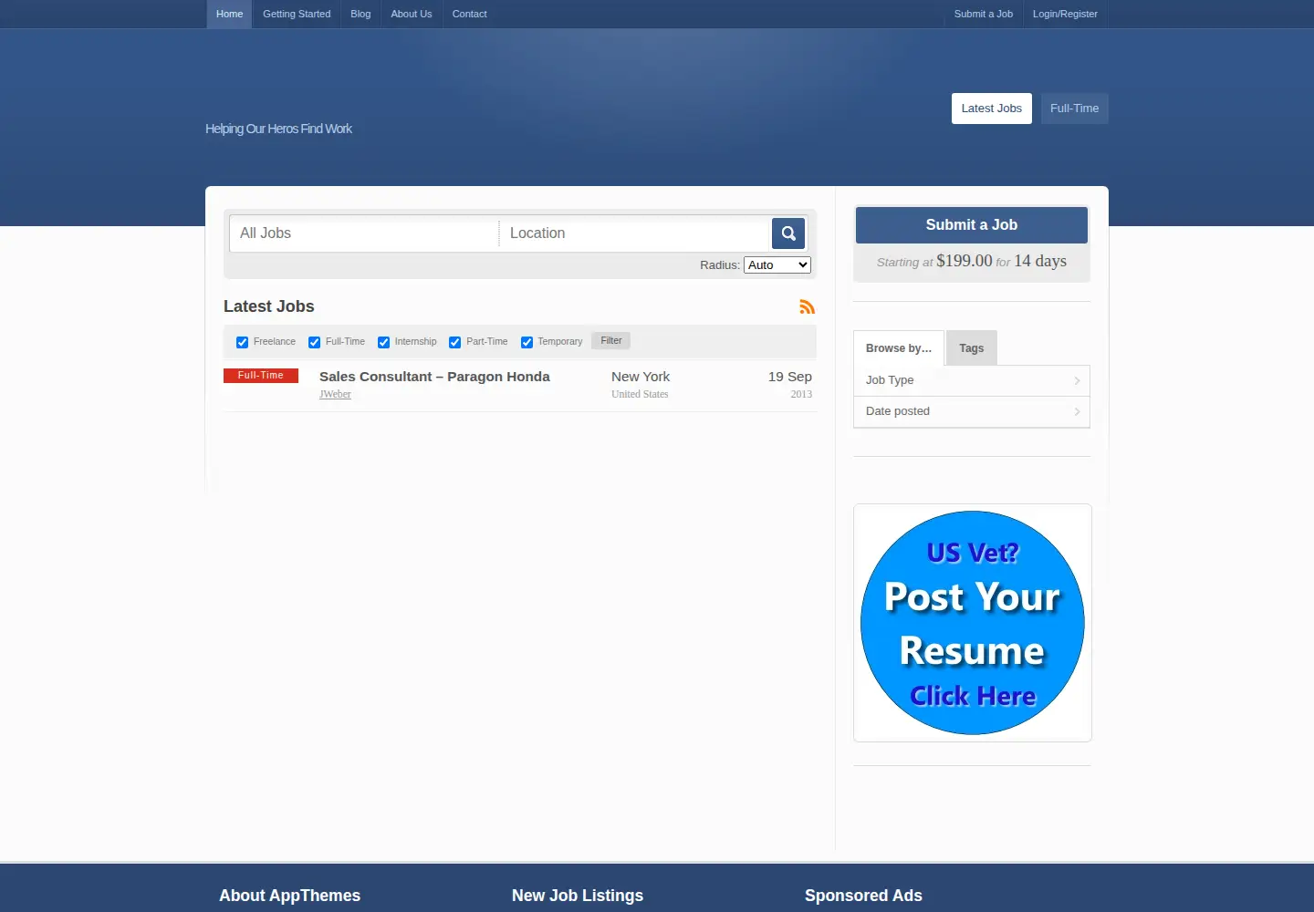 Screenshot of onlinevetjobs.com
