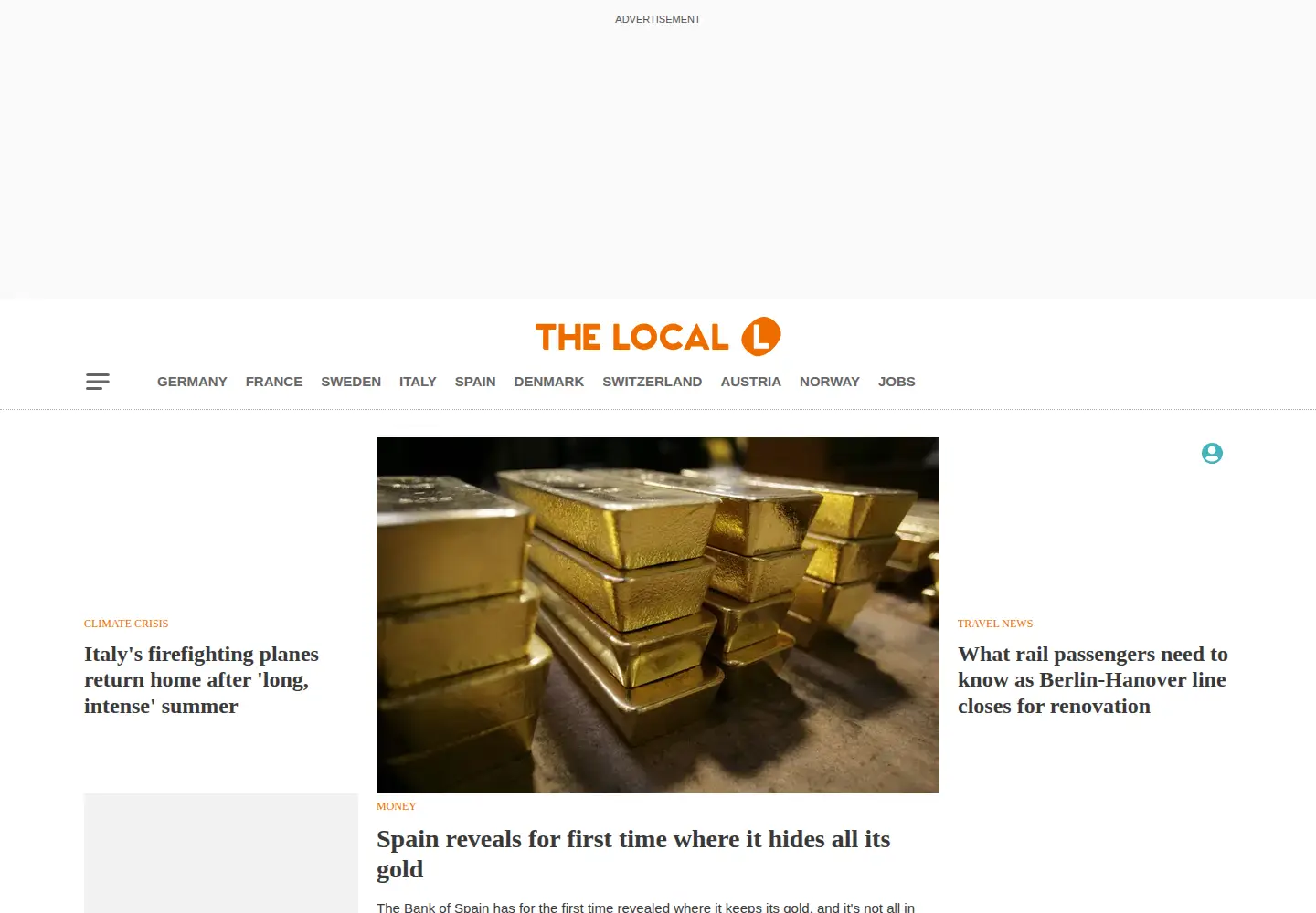 Screenshot of thelocal.com