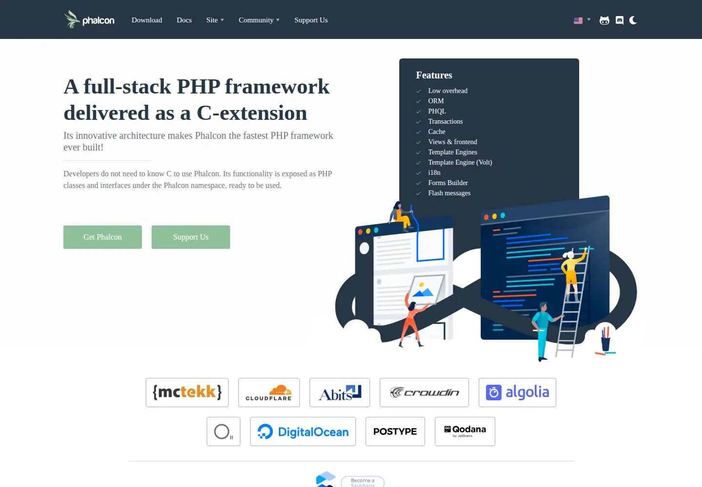 Screenshot of phalcon.io